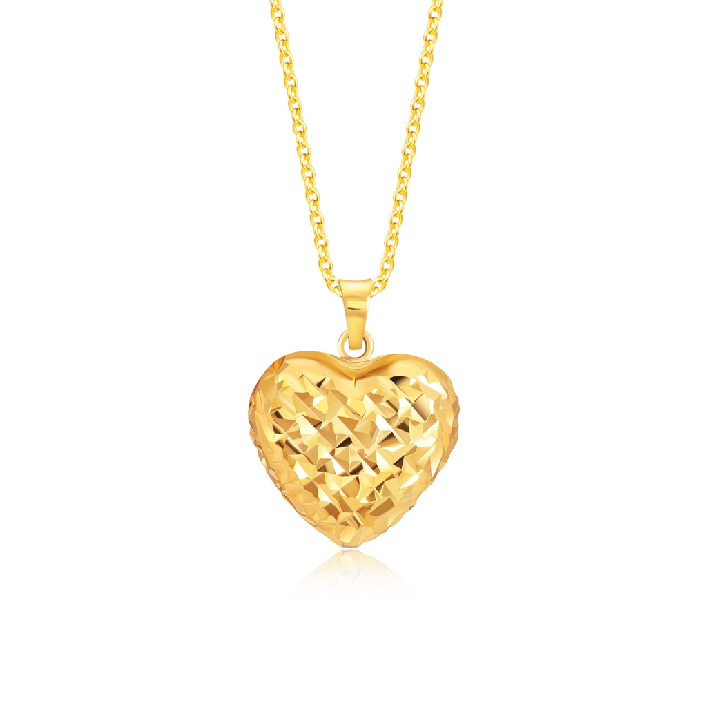 Golden Heart 916 Gold Pendant | SK Jewellery
