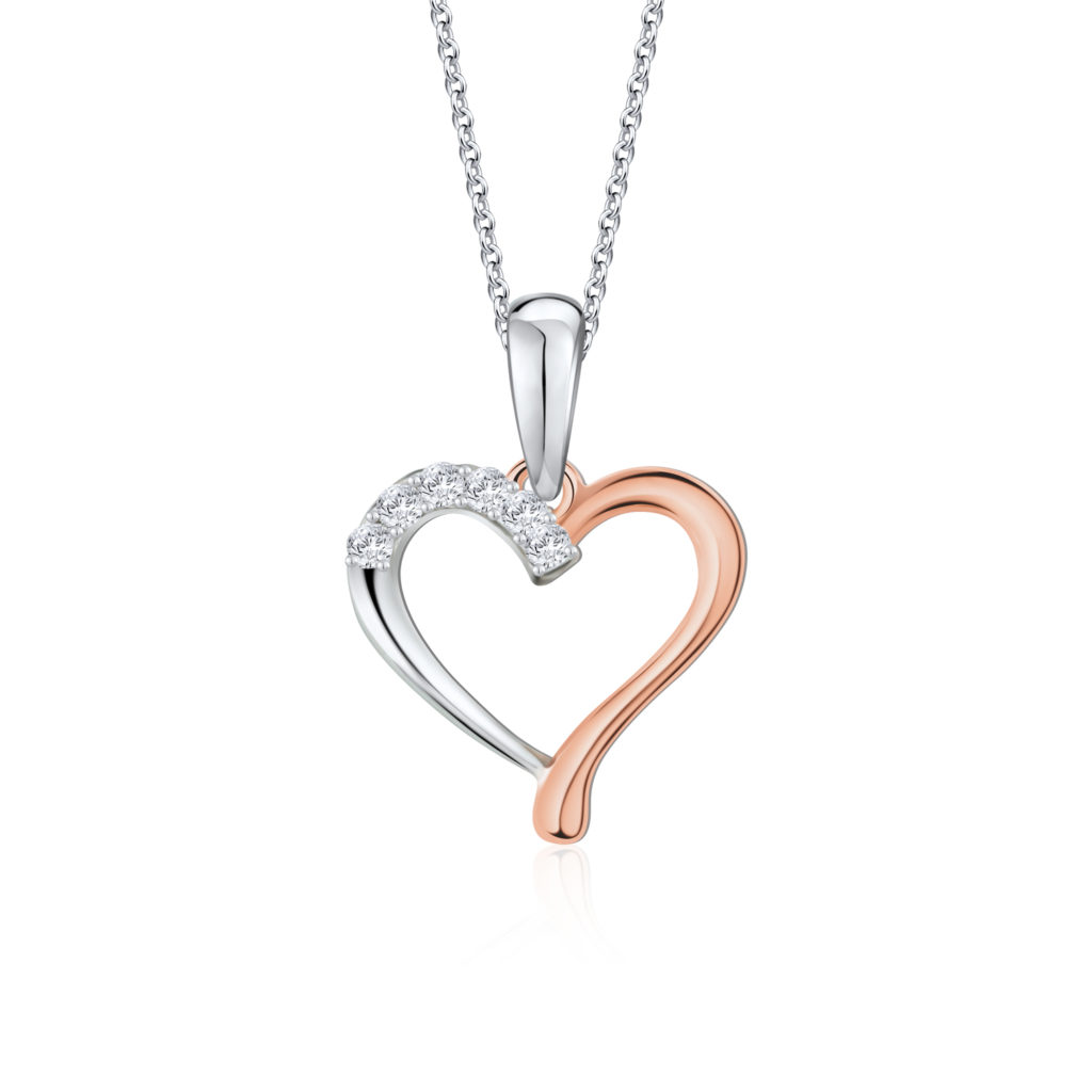 Elegant Heart Diamond Pendant With Chain | SK Jewellery