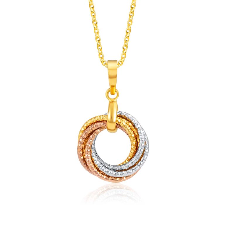 SK 916 Shimmer Knot Gold Pendant | SK Jewellery