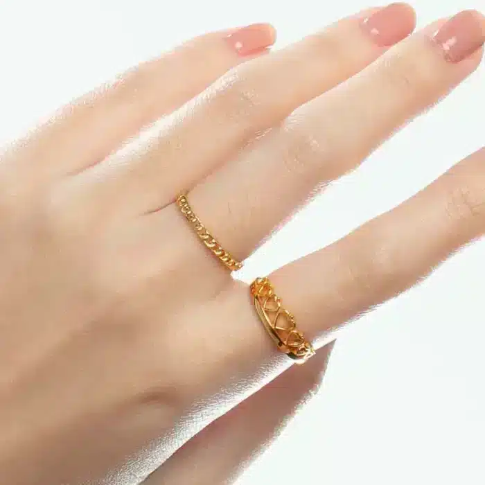 SK 916 Classic Link Gold Ring