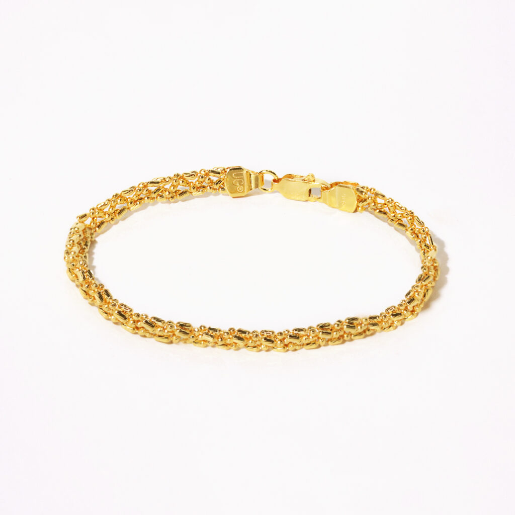 SK 916 Beaded Chain Stitch Gold Bracelet | SK Jewellery