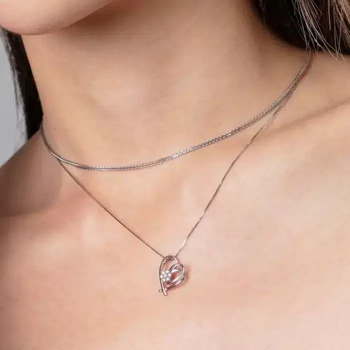 Flowering Heart Diamond Pendant