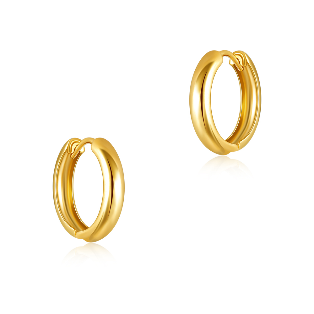 SK 916 Bold Rounded Hoop Gold Earrings | SK Jewellery