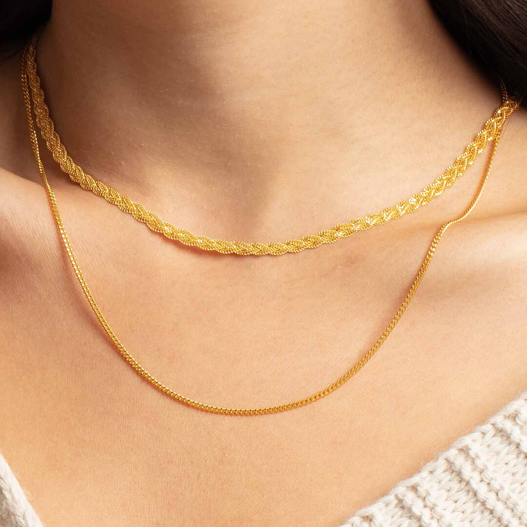 SK 916 Braided Gold Chain | SK Jewellery