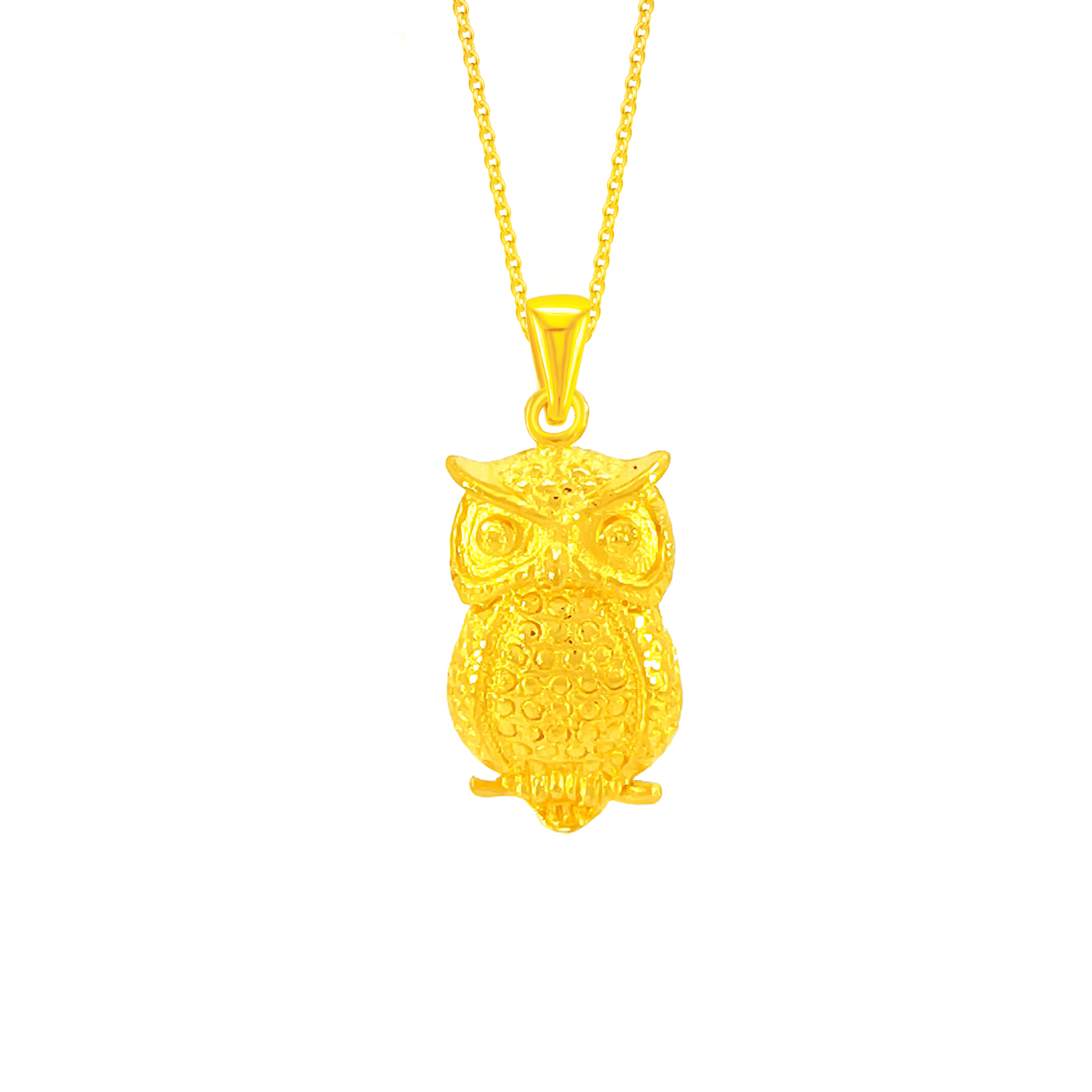 White gold owl on sale pendant