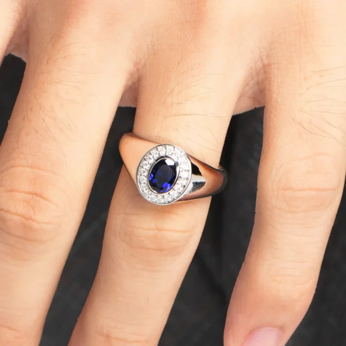 Oval Galaxy Sapphire Ring