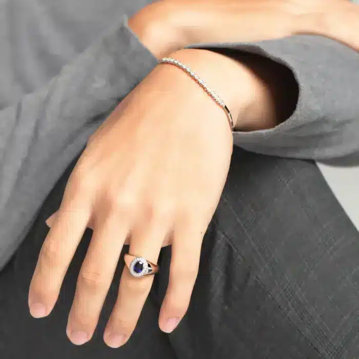 Oval Galaxy Sapphire Ring