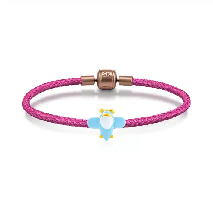 Cute Aeroplane 999 Pure Gold Charm