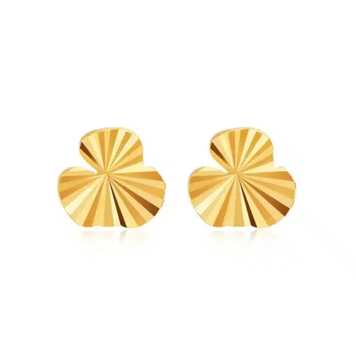 SK 916 Frilled Gold Earrings Set