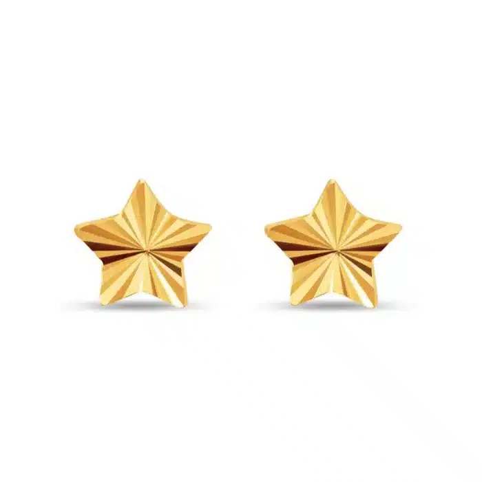 SK 916 Frilled Gold Earrings Set