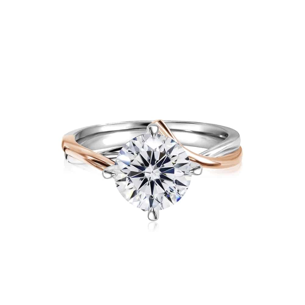 an engagement ring with twisted band