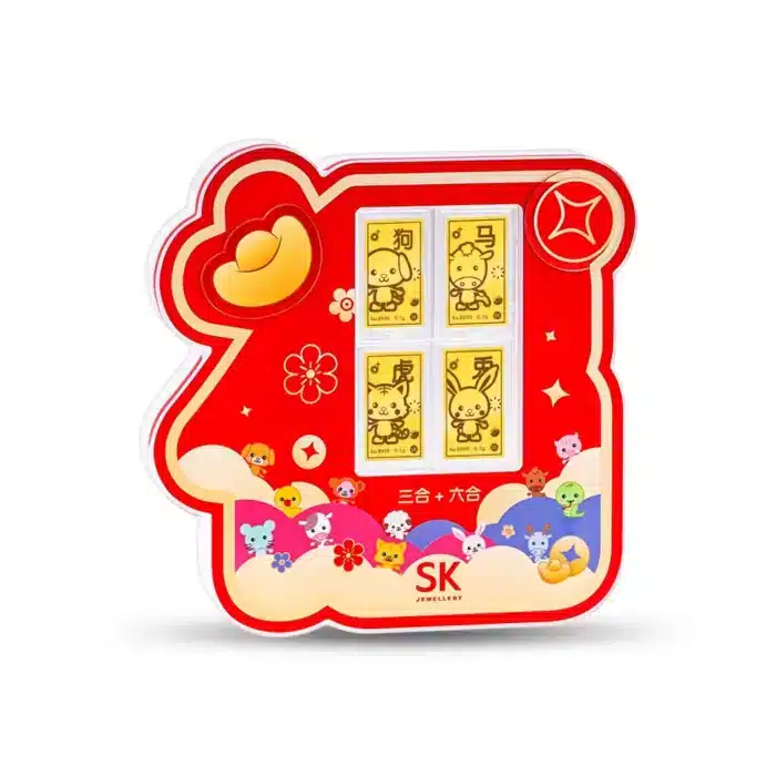 Prosperity 福 Zodiac 999 Pure Gold Bar (0.1g) 三合六合 Bundle