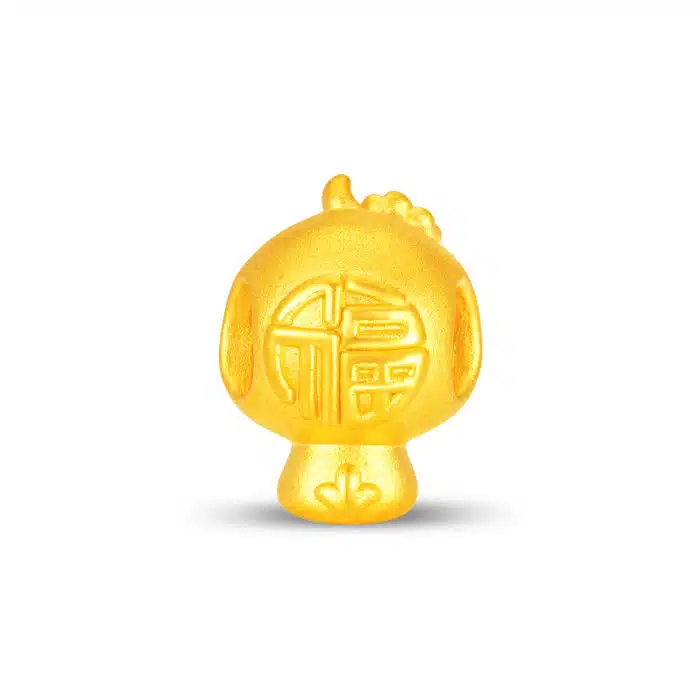 Fortune Blessing Zodiac Rooster 999 Gold Charm