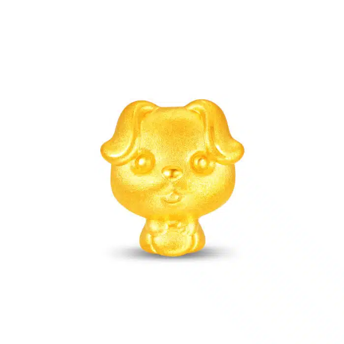 Fortune Blessing Zodiac Dog 999 Gold Charm