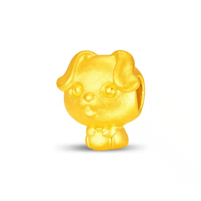 Fortune Blessing Zodiac Dog 999 Gold Charm