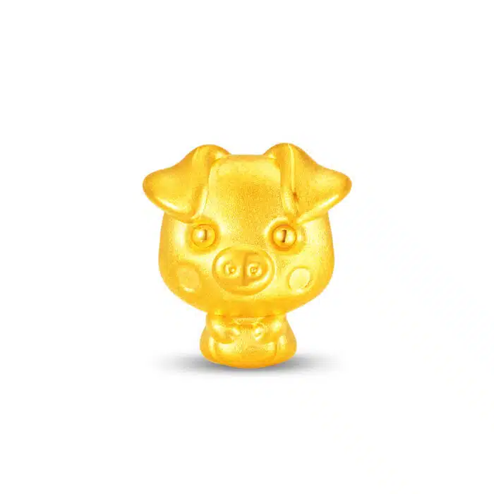 Fortune Blessing Zodiac Pig 999 Gold Charm