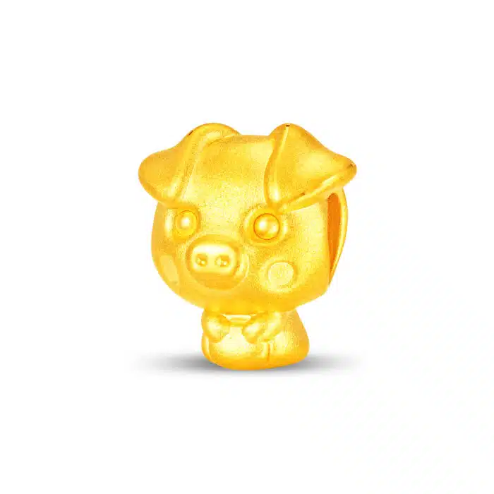 Fortune Blessing Zodiac Pig 999 Gold Charm