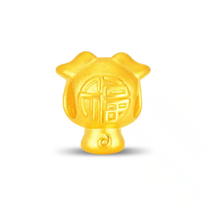 Fortune Blessing Zodiac Pig 999 Gold Charm