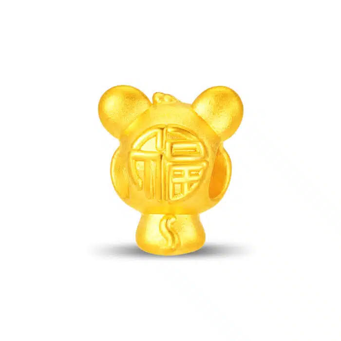 Fortune Blessing Zodiac Rat 999 Gold Charm