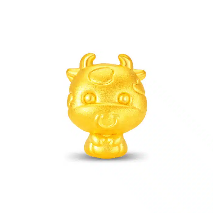 Fortune Blessing Zodiac Ox 999 Gold Charm