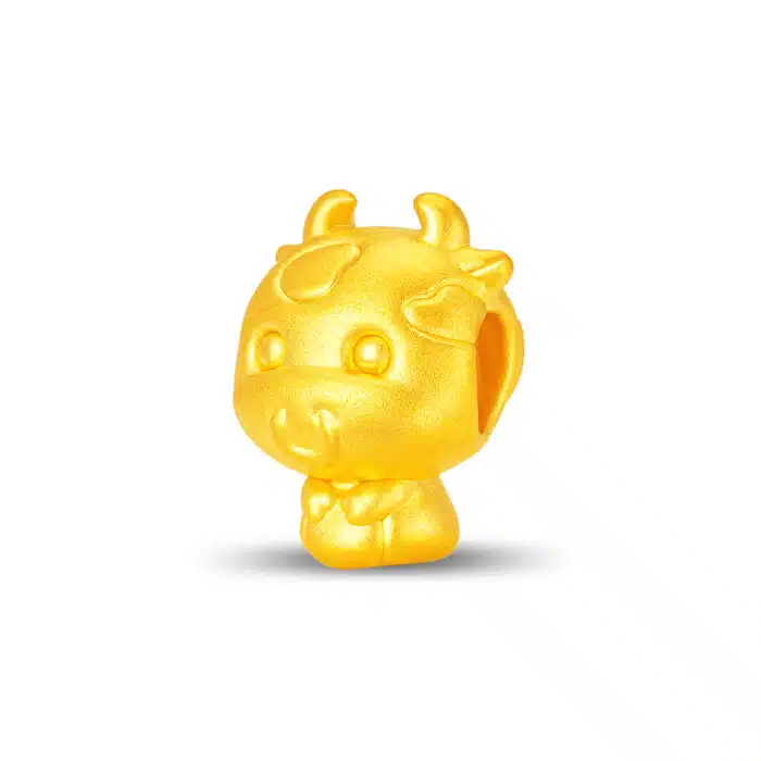 Fortune Blessing Zodiac Ox 999 Gold Charm