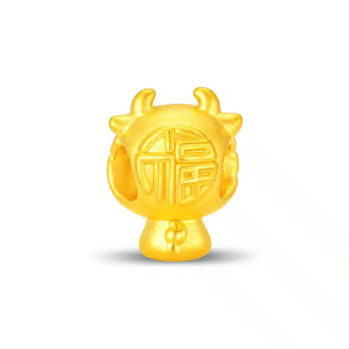 Fortune Blessing Zodiac Ox 999 Gold Charm