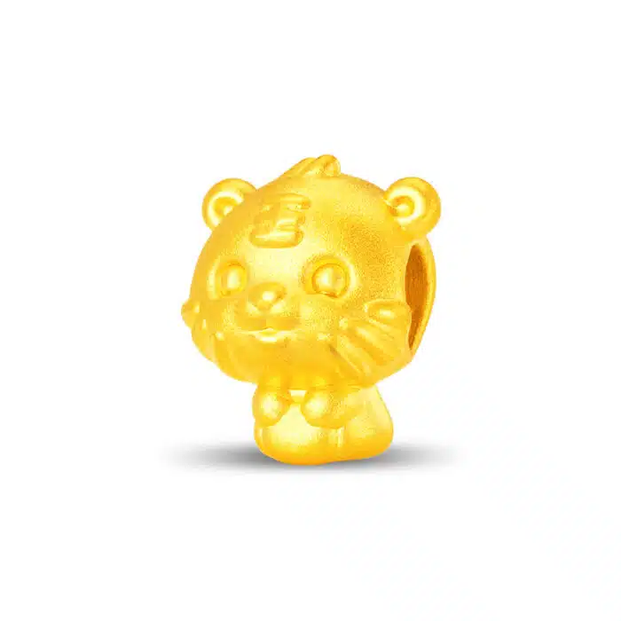 Fortune Blessing Zodiac Tiger 999 Gold Charm