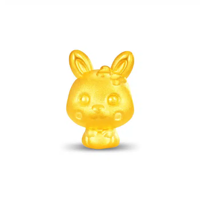 Fortune Blessing Zodiac Rabbit 999 Gold Charm