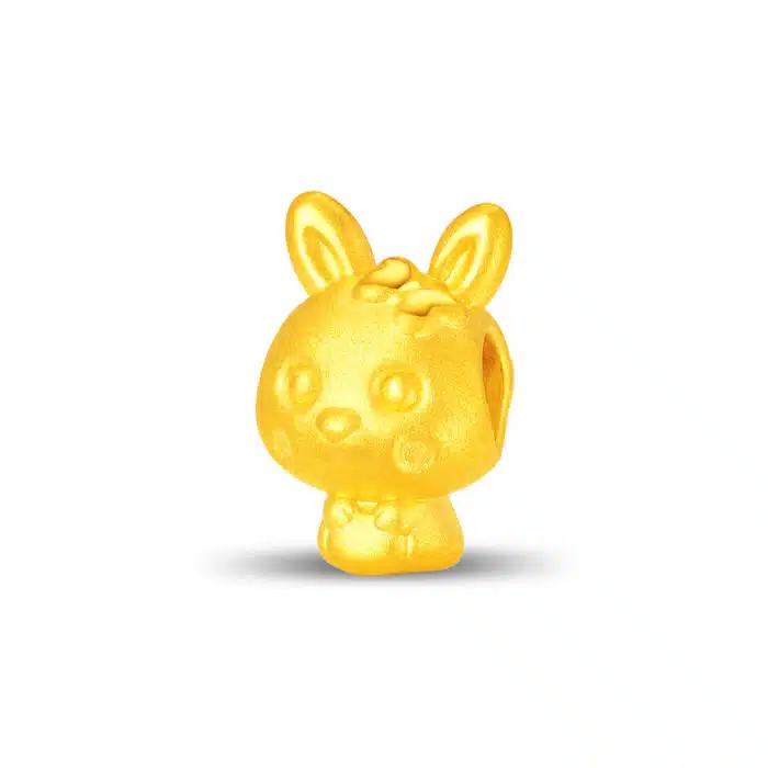 Fortune Blessing Zodiac Rabbit 999 Gold Charm