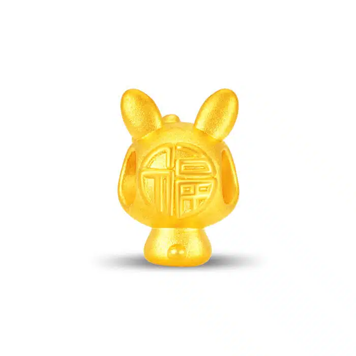 Fortune Blessing Zodiac Rabbit 999 Gold Charm