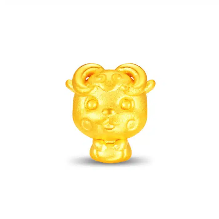 Fortune Blessing Zodiac Goat 999 Gold Charm