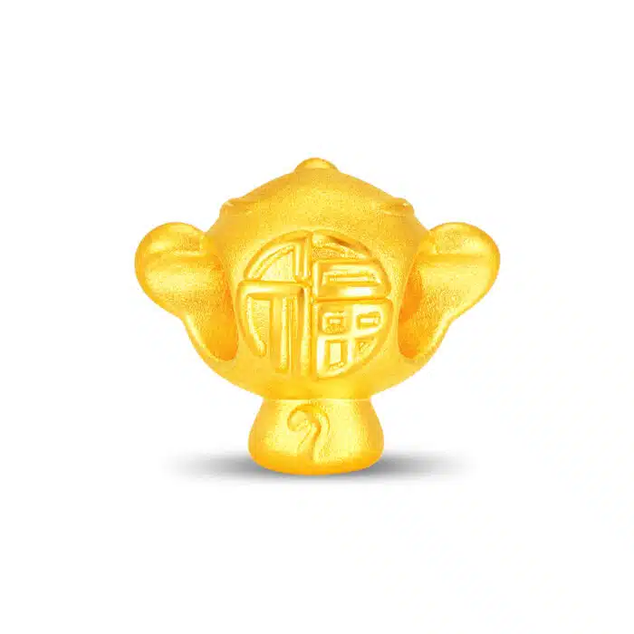 Fortune Blessing Zodiac Monkey 999 Gold Charm