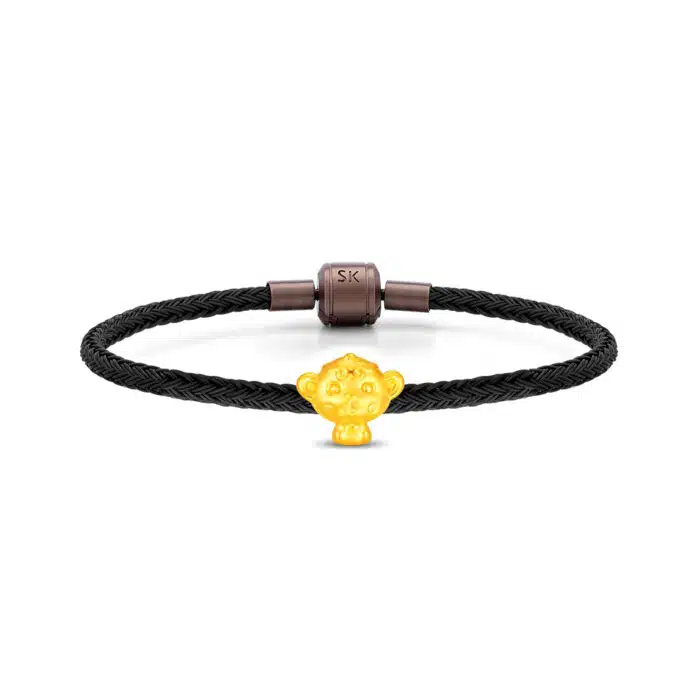 Fortune Blessing Zodiac Monkey 999 Gold Charm