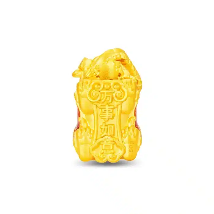 Treasure Maw Lion Dance 999 Pure Gold Charm