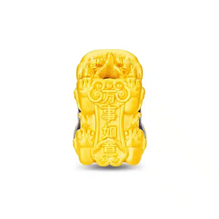 Wealth Blessing Lion Dance 999 Pure Gold Charm