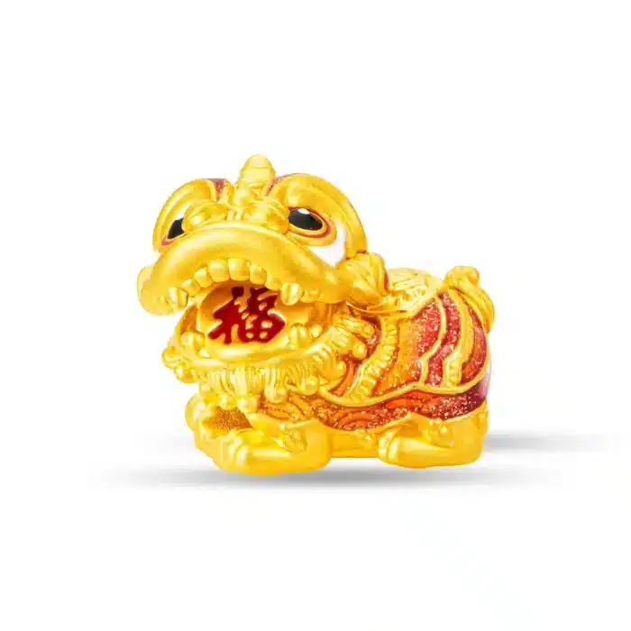 Fortune Roar Lion Dance 999 Pure Gold Charm