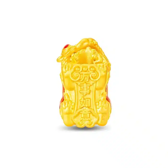 Fortune Roar Lion Dance 999 Pure Gold Charm