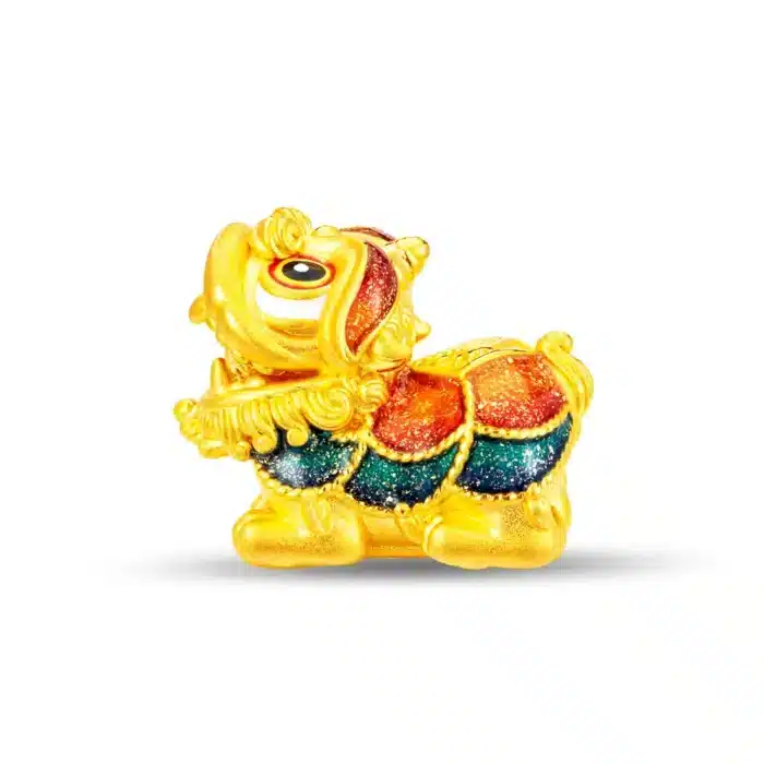 Prosperity Ball Lion Dance 999 Pure Gold Charm