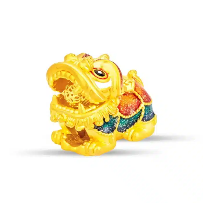 Prosperity Ball Lion Dance 999 Pure Gold Charm