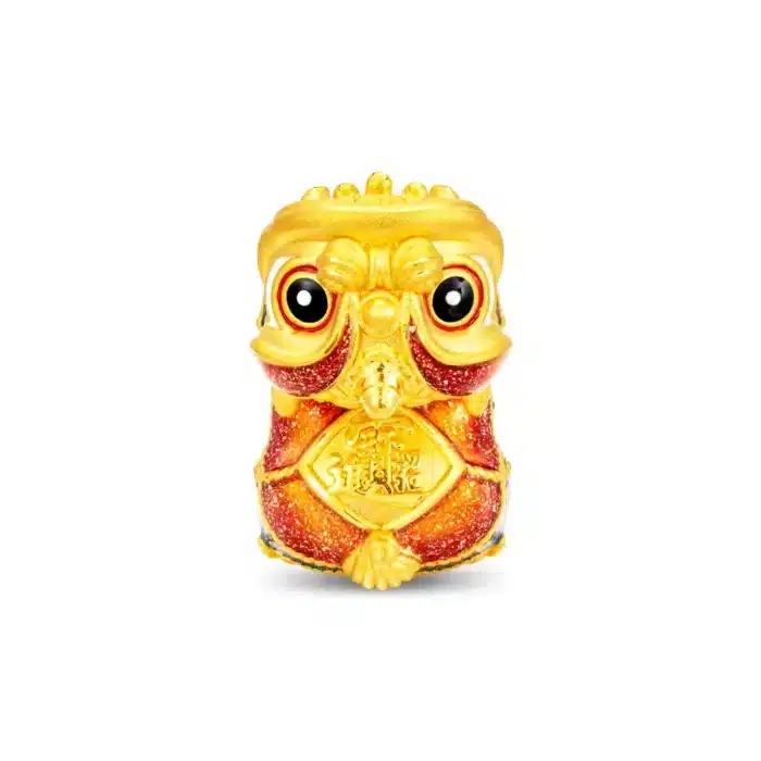 Prosperity Ball Lion Dance 999 Pure Gold Charm