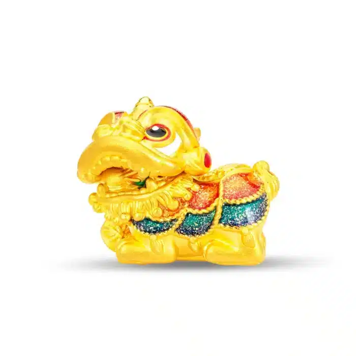 Cabbage Harvest Lion Dance 999 Pure Gold Charm