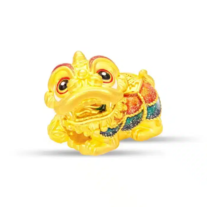 Cabbage Harvest Lion Dance 999 Pure Gold Charm