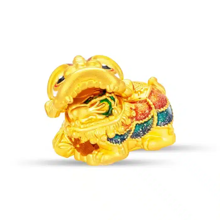 Cabbage Harvest Lion Dance 999 Pure Gold Charm