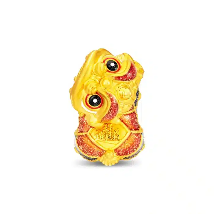 Cabbage Harvest Lion Dance 999 Pure Gold Charm