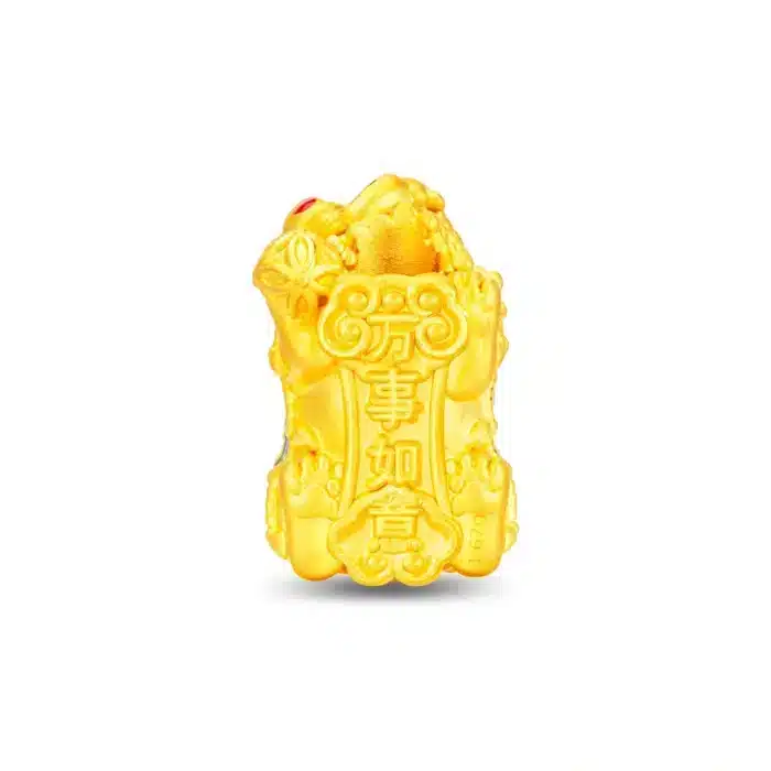 Cabbage Harvest Lion Dance 999 Pure Gold Charm