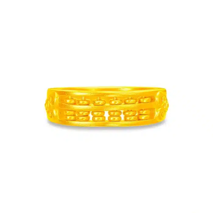 Gold Legacy Golden Tally Abacus 999 Pure Gold Ring