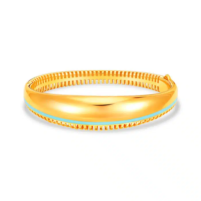 Striped Edge 916 Gold Bangle