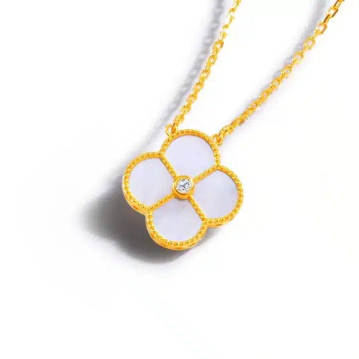 Mother of Pearl Golden Bloom 916 Gold Necklace