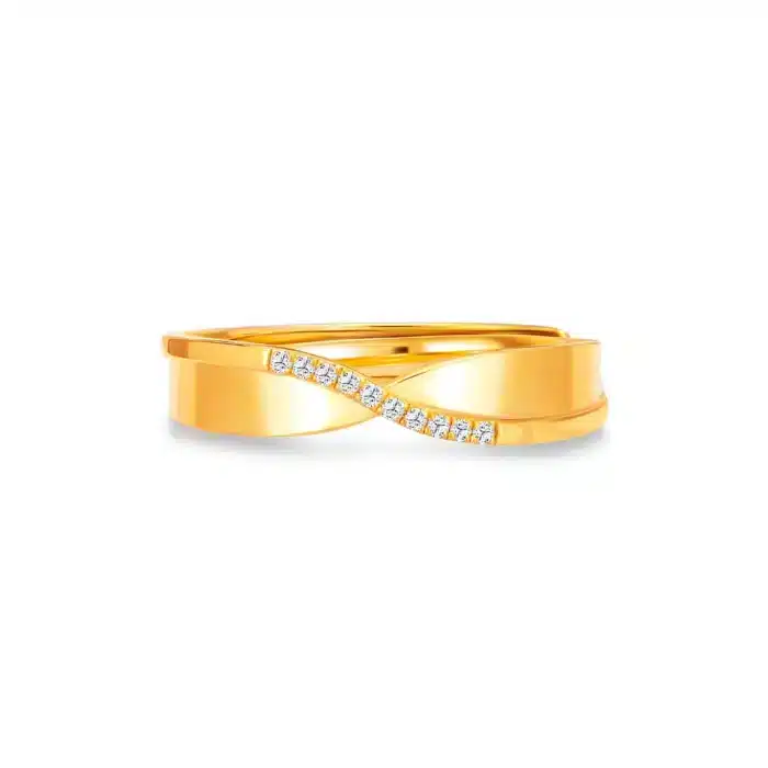 Twisted Brilliance Diamond 916 Gold Ring