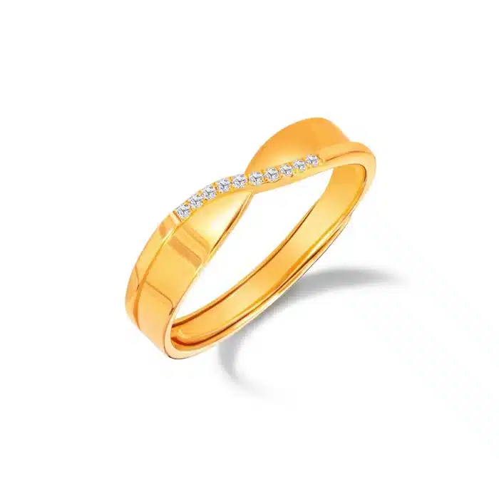 Twisted Brilliance Diamond 916 Gold Ring